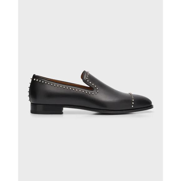 Christian Louboutin Dandy Cloo Flat Black Calf Leather Spike Dress Loafer 43 10 main image 11